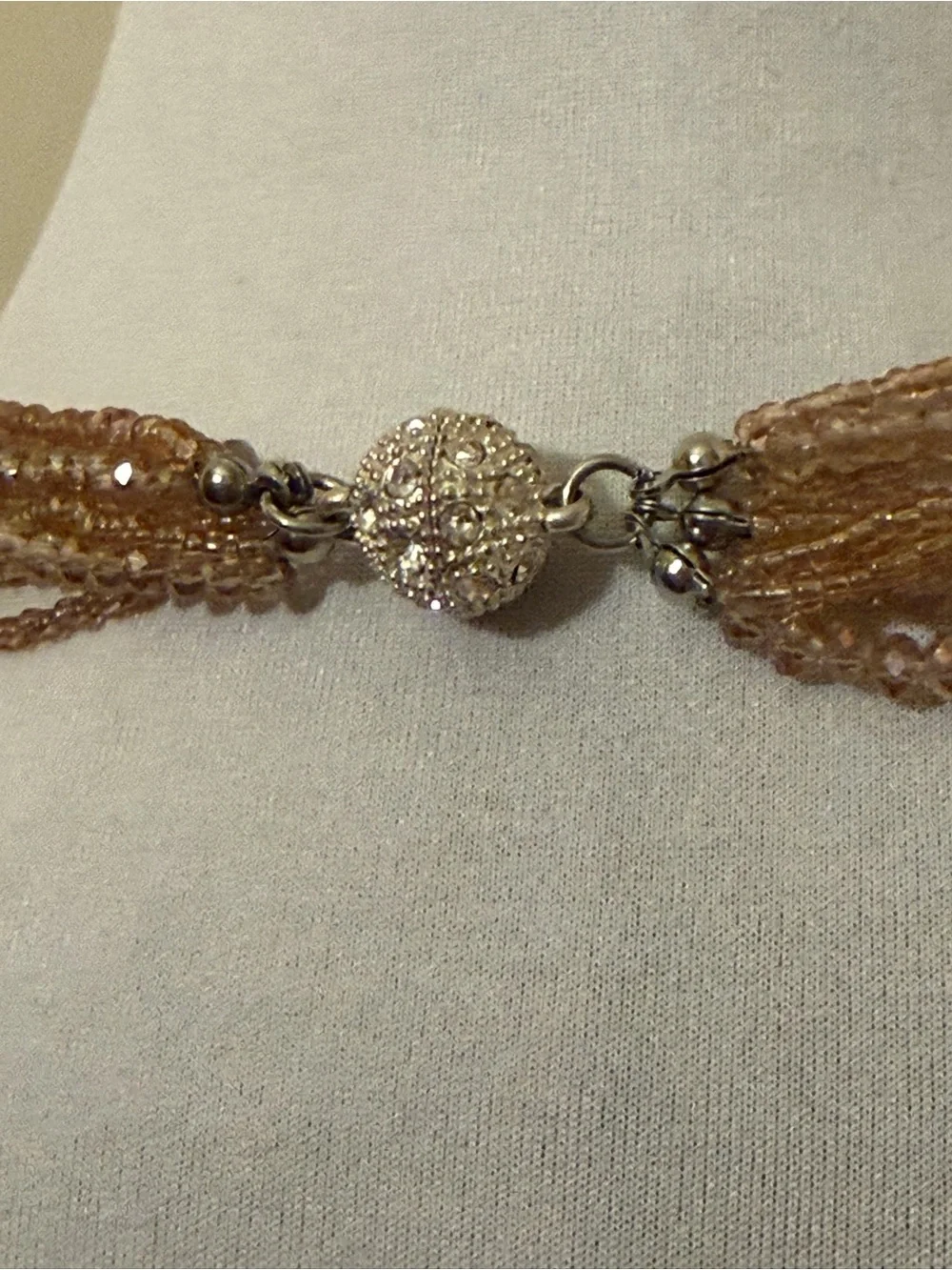 Gold-Tone Faceted Bead Multi-Strand Necklace